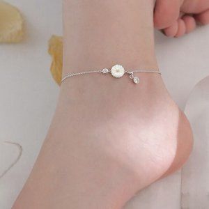 NEW 925 Sterling Silver Daisy Anklet Bracelet